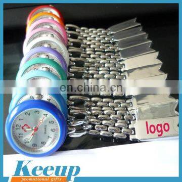 Stainless Steel Branded Logo Nurse Clip Watch