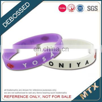 Debossed silicone wristband bracelet factory