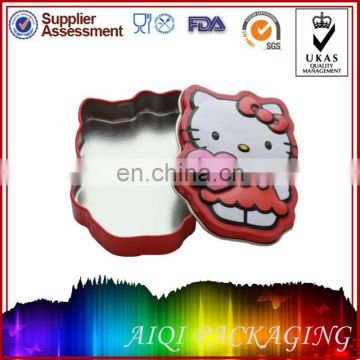 cat shaped tin can/irregular tin box/mint tin box