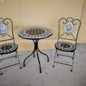 metal outdoor folding Chair coffer table round Chair