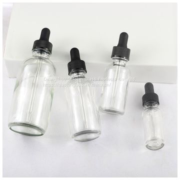 Newest Transparent Round Bottles 30Ml Boston Glass Dropper Bottle