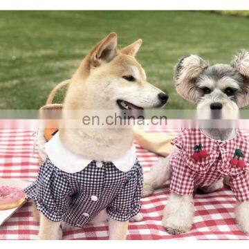Dog Plaid Shirt Pet Clothes Summer Thin Dog Clothing Pomeranian Corgi Schnauzer Pet Clothing photo-2