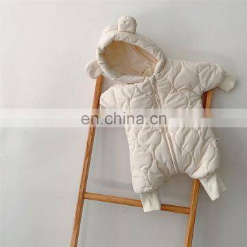 Toddler Cotton Romper Baby Winter Coat Zipper Long Sleeve Cute Baby Snowsuit 2020 Hoodie photo-2