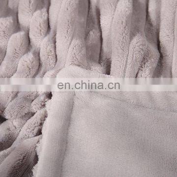 100%polyester Stripping Flannel Blanket for Floor Bed Sofa photo-6