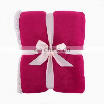 Amazon Hot Selling Customized High Quality Plush Thick Flannel Fleece Sherpa Backing Warm Throw Blankets for Winter photo-5