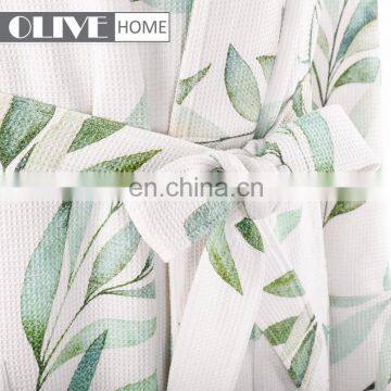 Unisex Western Super Soft All Pattern Accept Printed Waffle Cotton Hotel Bathrobe photo-6