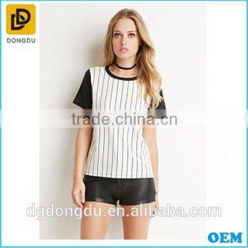 Hot sale Prinstripe women summer t shirt wholesale