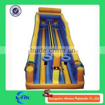 inflatable bungee run rushing bungee with basketball hoops