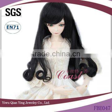 long synthetic black curly bjd Pullip doll wigs