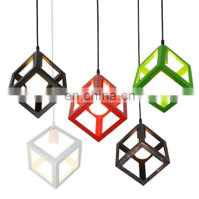 Modern simplicity  industrial Square wrought iron pendant light for decorate