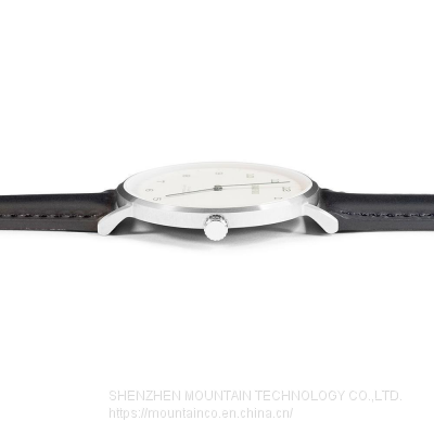 Stainless Steel Fashion Man Watches Ultra-thin Quartz Woman Watch Genuine Leather Lady Watch photo-3