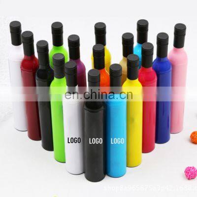 Promotional Cheap Price Free, Sample Colorful Wine Bottle Folding Umbrella Custom Logo Price Water Bottle Umbrella/