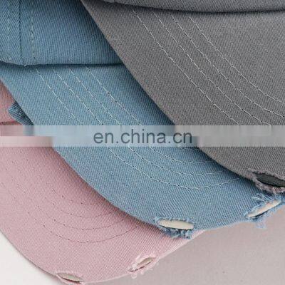 Wholesale Untructured Cotton Twill, Custom Embroidery Logo Baseball Cap High Quality Distressed Dad Hats/ photo-4