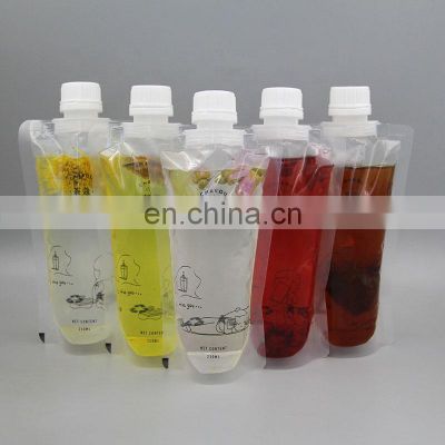 Custom print juice pouch plastic drink bag with spout