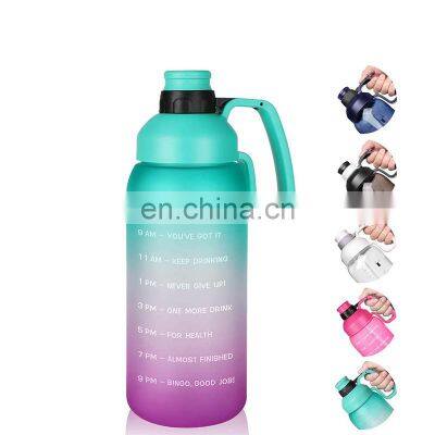 Hot Selling motivational time markings workout plastic tritan drinking poly-clear 24oz fitness bottles