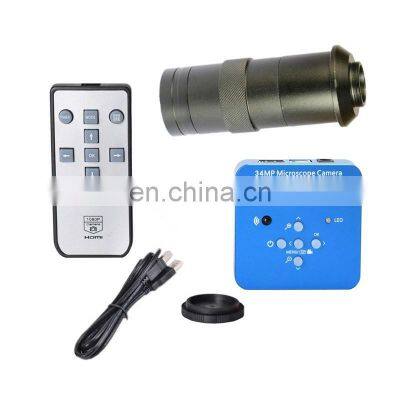 USB Microscope Camera 2K 1080P 60FPS 34MP Industrial Microscope Camera  with 100X C-Mount Lens