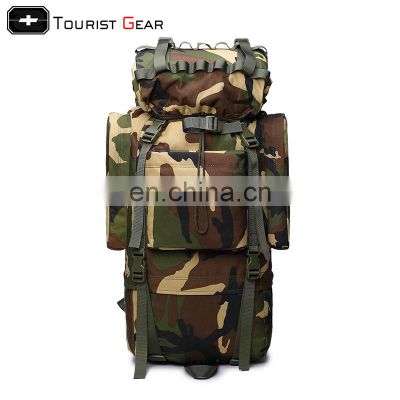 Camouflage hiking backpack Multifunctional 65L High capacity Military tactical backpack Hunting bag for sale