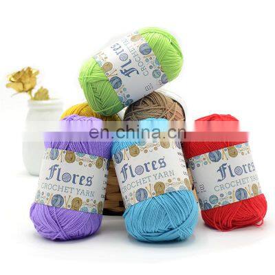 Wholesale 50G 6ply Milk Cotton Yarn Crochet Nature Bamboo Fiber Yarn Hand Knitting