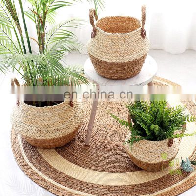 Good Quality Seagrass Planters Jute Basket Planter Puppy Handmade Large Indoor Flower Nolds Pots & Sea Grass Boho Plant Pot