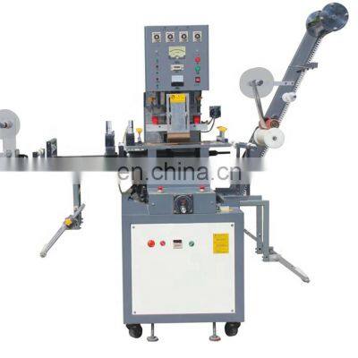 UT12 Automatic Garment Cloth Trademark Embossing Machine, Pu Leather Belt Strip Hot Stamping Machine Heat Press