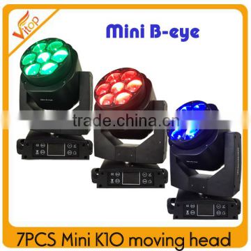 Head moving stage light, 7pcs 15w bee eye moving head beam light, bee eye