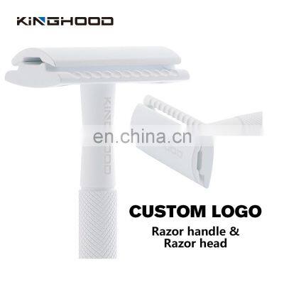 Lady Shaver Women Bikini Brass Handle Safety White Shaving Double Edge Safety Razor photo-4