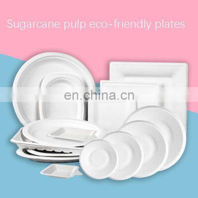 Wedding Romantic Barbecue Birthday Cake Leaf Plate Environmental Compostable Handmade Disposable Bamboo Round Plates photo-3
