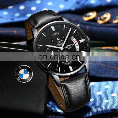 NIBOSI Men Watches Luxury Famous Top Brand Men's Fashion Casual Dress Watch Military Quartz Wristwatches Leather Band