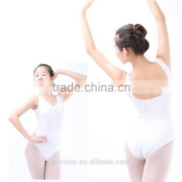 2114 Wholesale White Leotards, Cotton Spandex Gymnastics Leotards