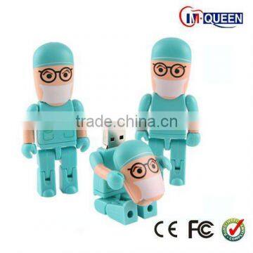 Custom plastic people Robot usb stick key drives 32gb