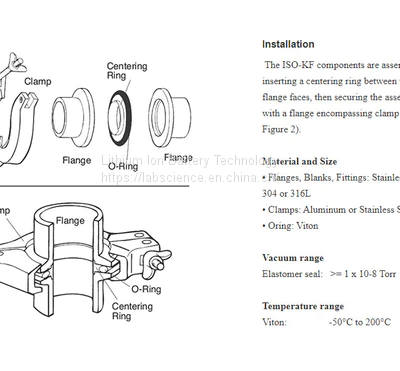KF-10 Vacuum Clamp (Stainless)+Stainless Centering Ring + Viton Gasket photo-2