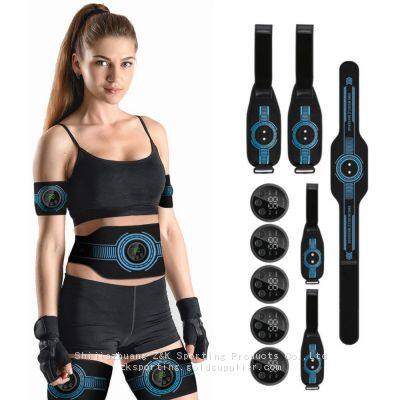 Factory Rechargeable muscle trainer EMS Training the body Ultimate Abdominal Arm Thigh Muscle Toner Belt ABS Stimulator