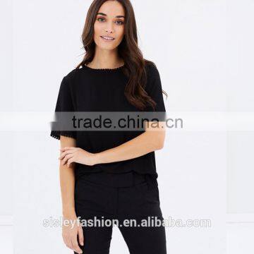 Hot Sale women blank t shirt women black t shirt new t shirt designTS042