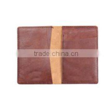 Stylish Italian vegetable tanned leather business card holder with coin pocket for men                        
                                                Quality Choice