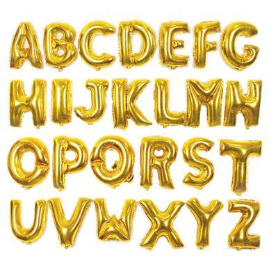 Hot Sale Cheap Aluminum Birthday Party Decoration Alphabet 16 Inch Gold Letter Foil Balloon
