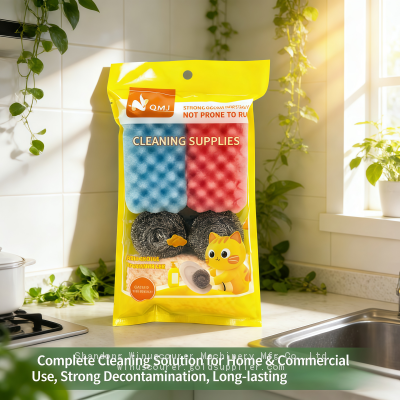 Multipurpose Steel Wire Dish Cloth Kitchen Clean Scourer Sponge Pad Wet and Dry Use Anti-scratch Steel Scourer Pad photo-3