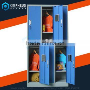 School Furniture Type 6 Compartment Metal Locker Design 3 Wide 2 Tier Style Metal School Locker For 6 Person