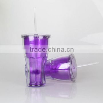 Mlife 2016 High Quality Double Wall AS Drink Tumbler for Ice Cola With Straw And Lid