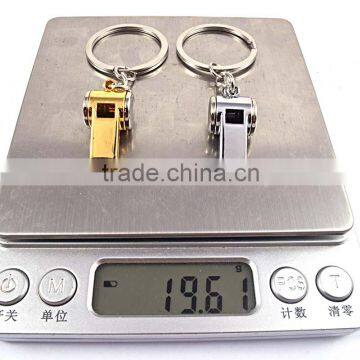 China Custom Stainless Steel Silver Jewelry Whistle Keychain photo-5