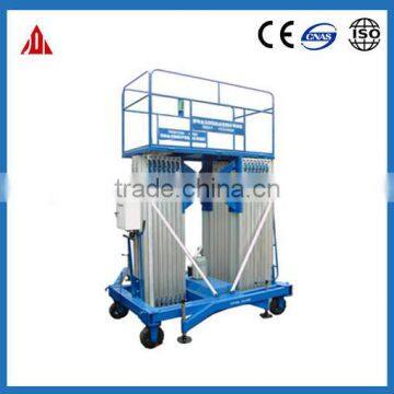 portable hydraulic double mast aluminum alloy one man lift