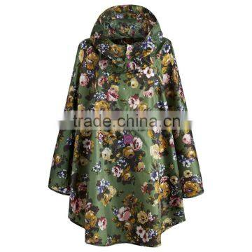 Fashion Waterproof Polyester All Over Printing Rain Ponchos