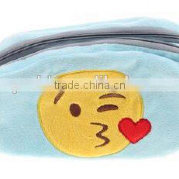 free sample plush emoji case/soft emoji case for student for sale/cheap price plush emoji case promotional