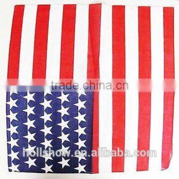 Flag Camouflage Printed Square Neckwear Cotton Bandana