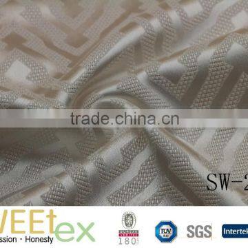 2017 Spring wholesale women dresses Poly spandex weft stretch shinny wave jacquard fabric