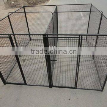 Powder coated square tube dog cage 2-room 2-door