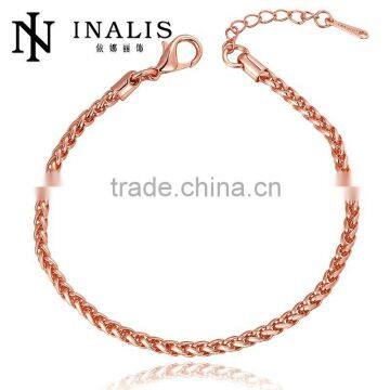 Unique Korean Tin Alloy Ladies 18K Long Paypal Gold Bracelet