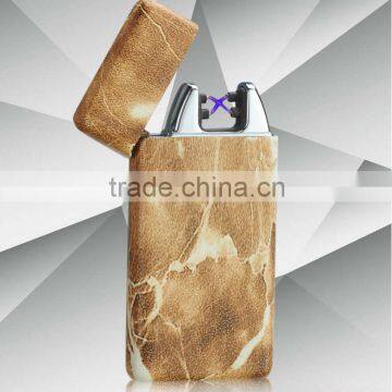 Fashion metal arc lighter usb charge lighter stone effect