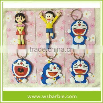 Customized Cartoon Charactors 2D Soft PVC/Silicone Keyring, Rubber KeyChain