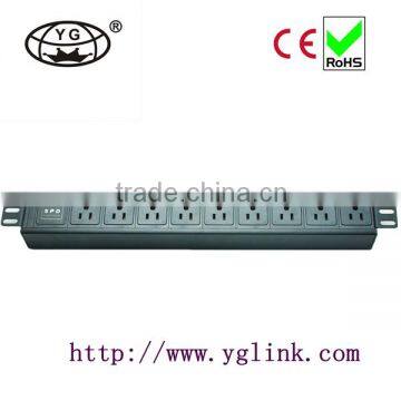 American type PDU Power Distribution Unit cabinet PDU 19"1.5U 9ways with lightning protection USA type PDU rack PDU