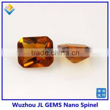 Synthetic Citrine M Orange Color Nano Spinel Octagon Shape Nano Spinel Gem Stone photo-2